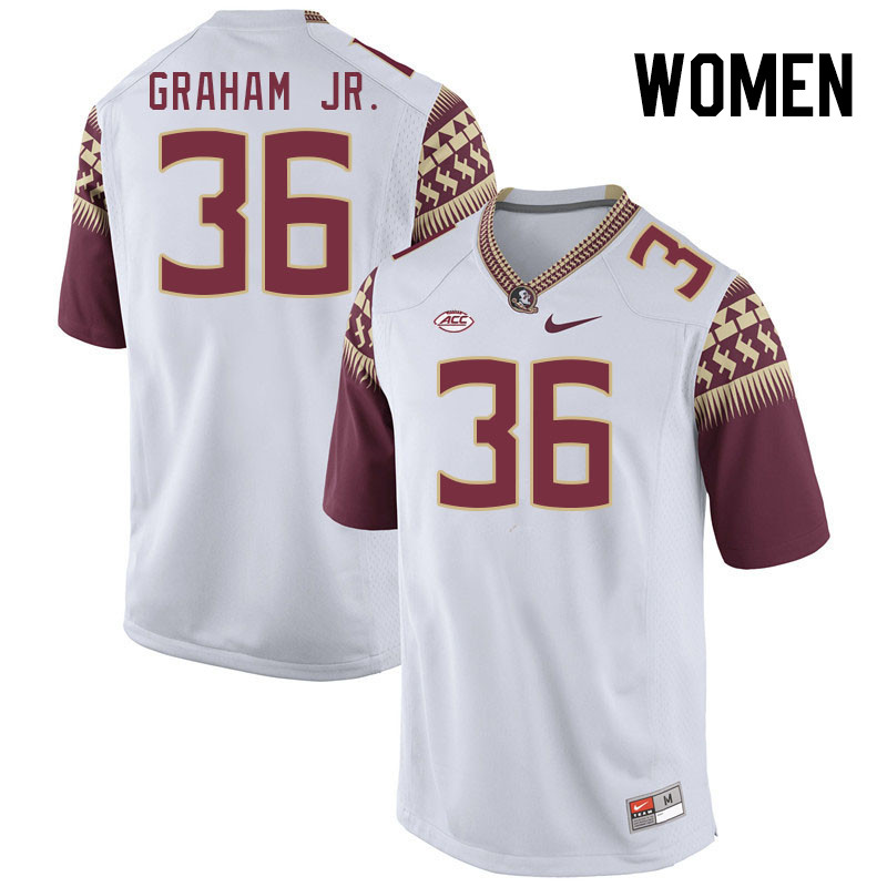 Women #36 Omar Graham Jr. Florida State Seminoles College Football Jerseys Stitched-White - Click Image to Close